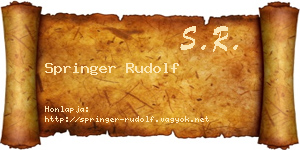 Springer Rudolf névjegykártya